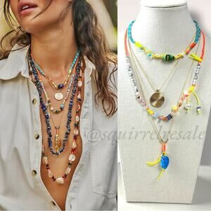 Free People My Magic Layered Necklace Gold Ariana Ost Bohemian Whimsical NEW